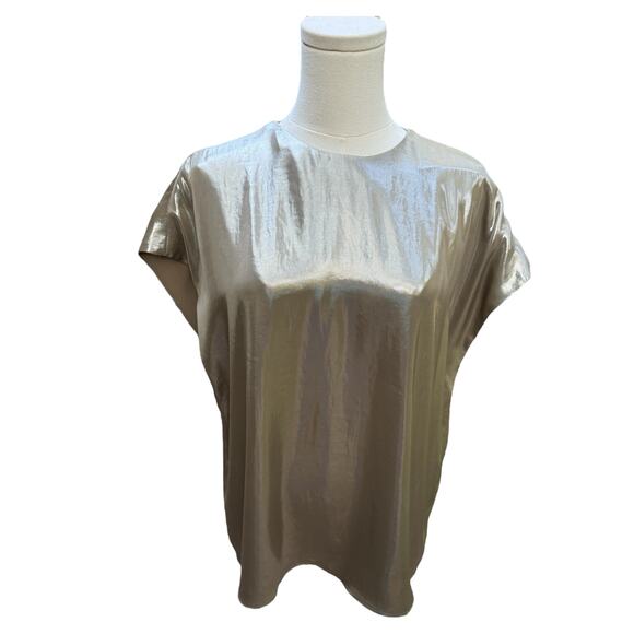 Banana Republic Large NEW WITH TAGS Liquid Metallic Flowy Blouse Top SLinky - Picture 9 of 14